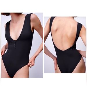 Zara deep V swimsuit